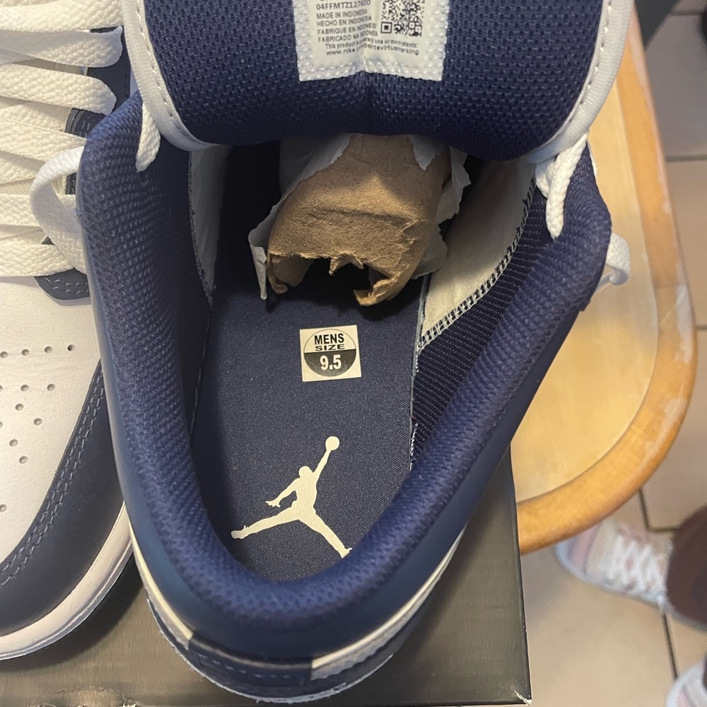 Jordan Midnight Blue and White Athletic Shoes